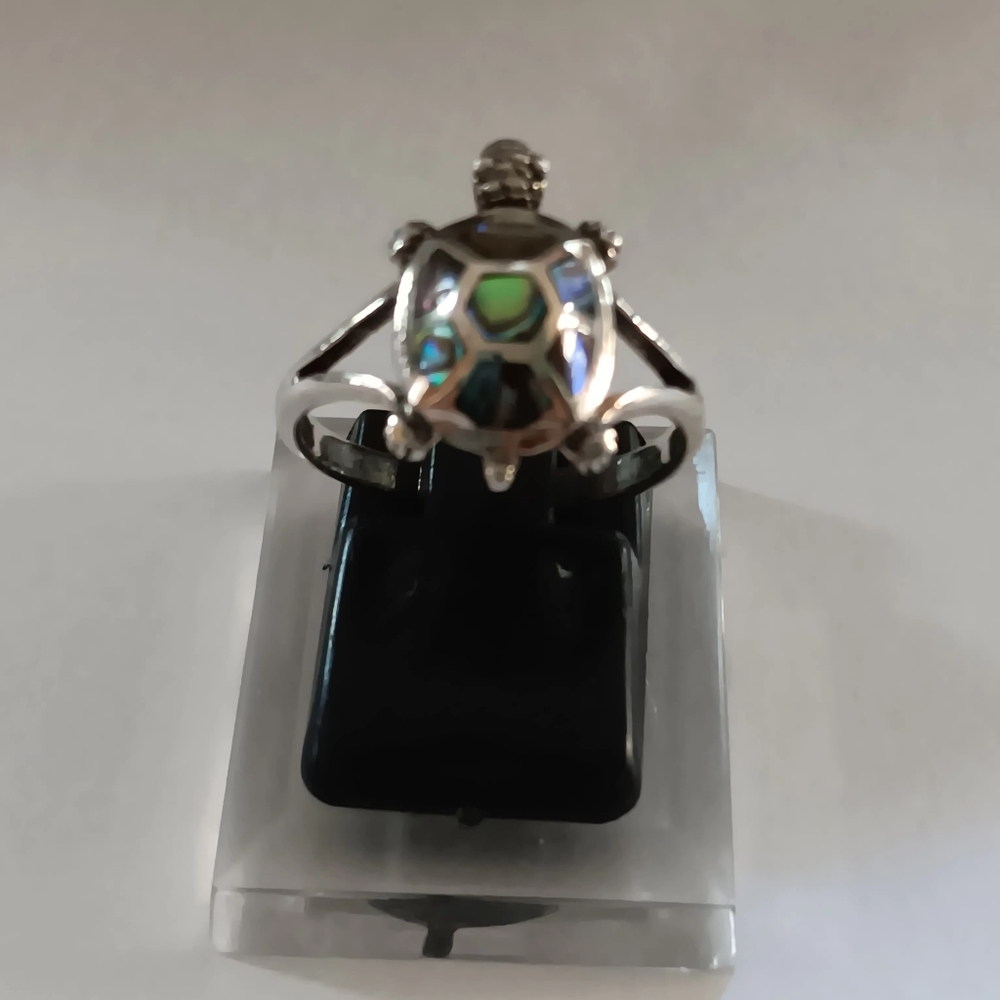 Ring Sterling Silver Turtle Abalone - image 5